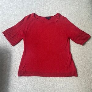 Ann Taylor Red Short Sleeve Tee